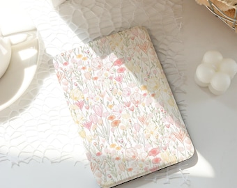 6 '' 6,8 '' 7 '' Aquarell Blumen Hülle, Ins Style Kindle Hüllen, Kindle Paperwhite 10.11.12., Klare Rückseite, Auto Wake/Sleep