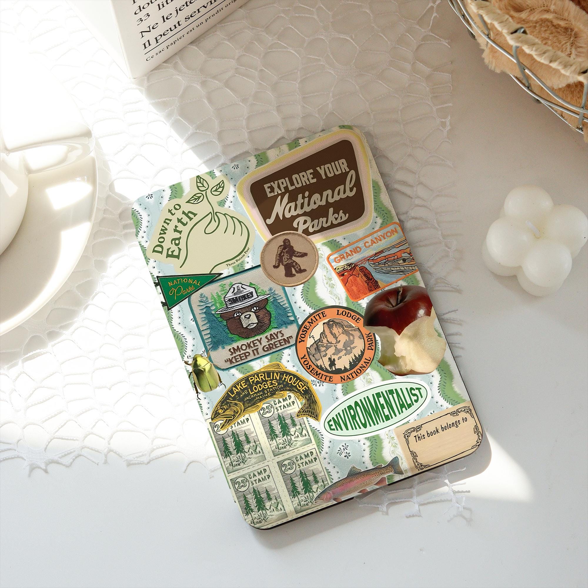 Green National Park Kindle Case, Paperwhite 10th 11th 12th 6'' 6.8'' Case, Kobo Libra Case Cover with strap, E-Reader Case, Book Lover Gift
