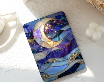 Stained Glass Planet Kindle Case,Ins Style Kindle Cases, Paperwhite 10th 11th 12th 6'' 6.8'' 7'' Case,Clear Back Sleeve, Auto Wake/Sleep