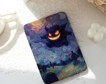 Gengar Starry Night Kindle/Kobo Cover,Paperwhite 10th 11th 12th 6'' 6.8'' 7'' Case,Clear Back Sleeve,Kindle Colorsoft Case,Auto Wake/Sleep
