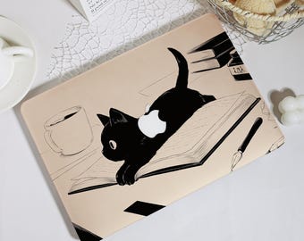 Cute Cat Book LOVER MacBook Case Laptop Cover for Air 2020 Case,MacBook Pro 16 15 14 13 inch,MacBook Air 15/13/11,MacBook M4 M3 M2 2023 2024