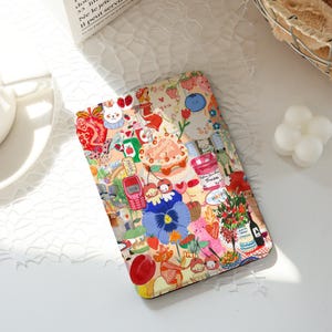 Cartoon Collage Kindle Case,Ins Style Kindle Cases,Kindle Paperwhite 10th 11th 12th 6&#39;&#39; 6.8&#39;&#39; 7&#39;&#39; Case,Clear Back Sleeve, Auto Wake/Sleep