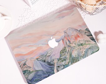 Custom Pastel Mountain MacBook Case, Laptop Cover for MacBook Pro 16 15 14 13, MacBook Air 15/13/11, Laptop Sleeve Fit M4 M3 M2,Gift For Her