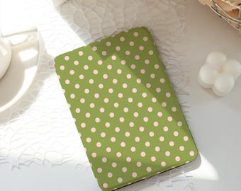Green Polka Dot Kindle Case, Ins Style Kobo Cover, Paperwhite 10th 11th 12th 6'' 6.8'' 7'' Case, Clear Back Sleeve, Auto Wake/Sleep