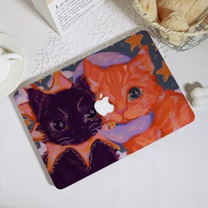 Capa para MacBook com ilustração de gato fofo para Air 2020, MacBook Pro 16 15 14 13 polegadas, MacBook Air 15/13/11, M4 M3 M2 2023 2024