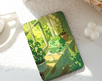 Cute Plant Monster Kindle Case, Ins Style Kobo Cover, Paperwhite 10th 11th 12th 6'' 6.8'' 7'' Case, Clear Back Sleeve, Auto Wake/Sleep