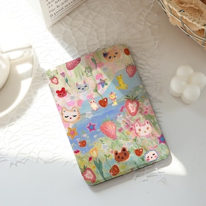 Cartoon Collage Kindle Case,Ins Style Kindle Cases,Kindle Paperwhite 10th 11th 12th 6&#39;&#39; 6.8&#39;&#39; 7&#39;&#39; Case,Clear Back Sleeve, Auto Wake/Sleep