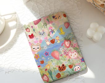 Cartoon Collage Kindle Case,Ins Style Kindle Cases,Kindle Paperwhite 10th 11th 12th 6'' 6.8'' 7'' Case,Clear Back Sleeve, Auto Wake/Sleep