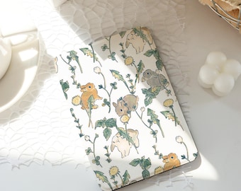 Cute Bunny Kindle Case,Ins Style Kindle Cases,Kindle Paperwhite 10th 11th 12th 6'' 6.8'' 7'' Case,Clear Back Sleeve, Auto Wake/Sleep