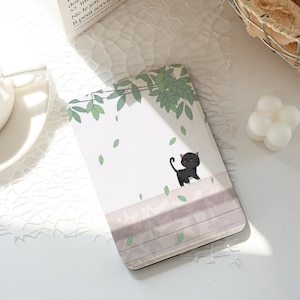 Cat Illustration Kindle Case,Ins Style Kindle Cases,Kindle Paperwhite 10th 11th 12th 6&#39;&#39; 6.8&#39;&#39; 7&#39;&#39; Case,Clear Back Sleeve, Auto Wake/Sleep
