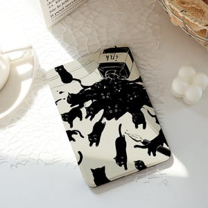Cute Ink Cat Kindle Case,Ins Style Kindle Cases,Kindle Paperwhite 10th 11th 12th 6&#39;&#39; 6.8&#39;&#39; 7&#39;&#39; Case,Clear Back Sleeve, Auto Wake/Sleep