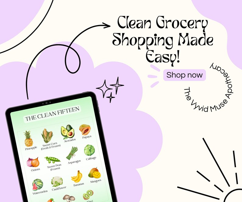 Clean 15 Clean Fifteen Food List | Printable Nutrition Poster | Healthy Food ...