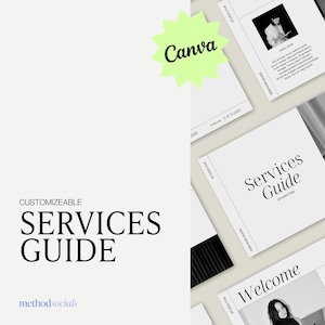 Minimalist Service Guide Template | Editable Canva Business Welcome Packet | Client Onboarding PDF | Digital Service Pricing Guide