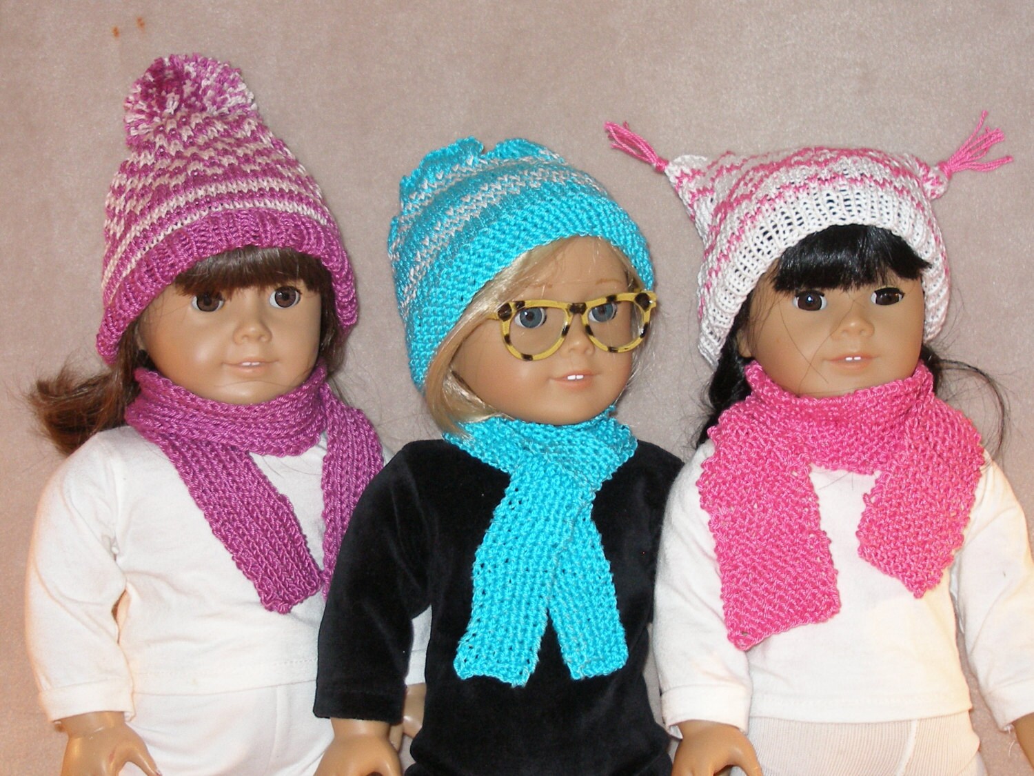 Hats and Scarves doll knitting pattern Etsy