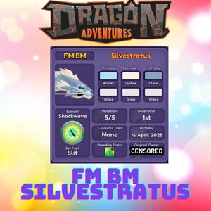 DRAGON ADVENTURES Limited FM Blueberry Milkshake Silvestratus