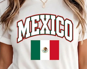 Mexiko Varsity SVG Png, Mexiko Flagge Shirt Design, mexikanischer Stolz Preppy College Style Grafik, Mexiko Reise Souvenir SVG, digitaler Download