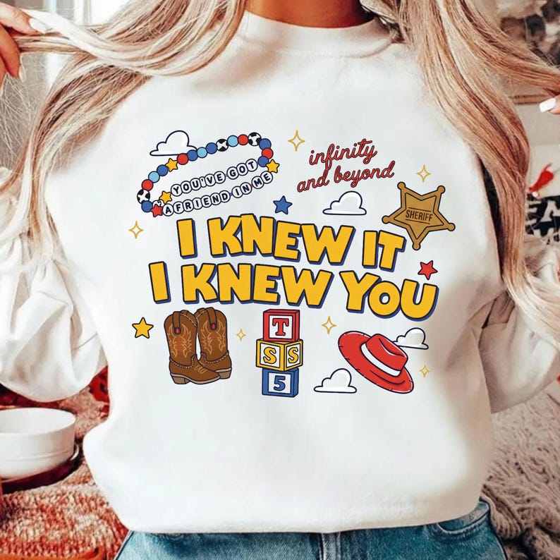 Retro I Knew It I Knew You Shirt, TS and Toy Story 5 Friendship Shirt, Woody Buzz Lightyear Tee, Disneyland Toy Story Family Matching Shirts .Retro Toy Story 5 PNG, I Knew It I Knew You Western Cowgirl Boots Friendship Bracelet Shirt Design Graphic Download File