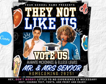 Vote Prom Queen Flyer, Homecoming Flyer, Prom Flyer, Canva Template, Campaign Flyer, Editable Template, Election Flyer, Voting Flyer, Vote