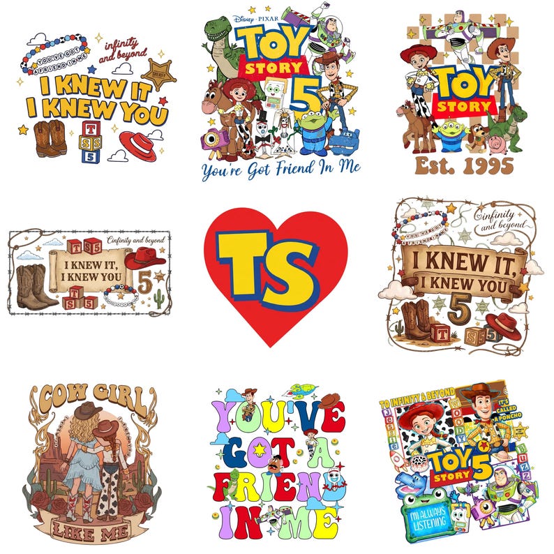 Toy Story 5 Characters Bundle PNG, Woody Buzz Jessie Digital Clipart, Du hast einen Freund in mir, Instant Download Bild 3