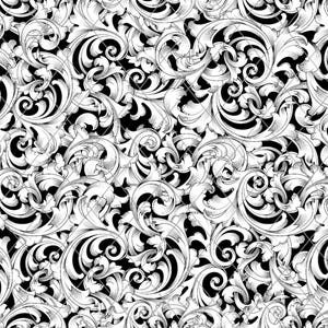 Seamless Scroll  Patterns for Engraving