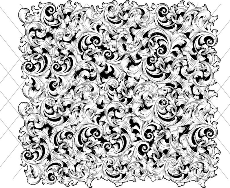 Seamless Scroll Patterns for Engraving - Etsy