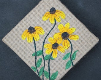 Black Eyed Susans auf Burlap