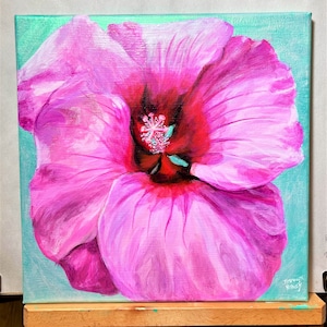 Hibiscus Acrylic Painting