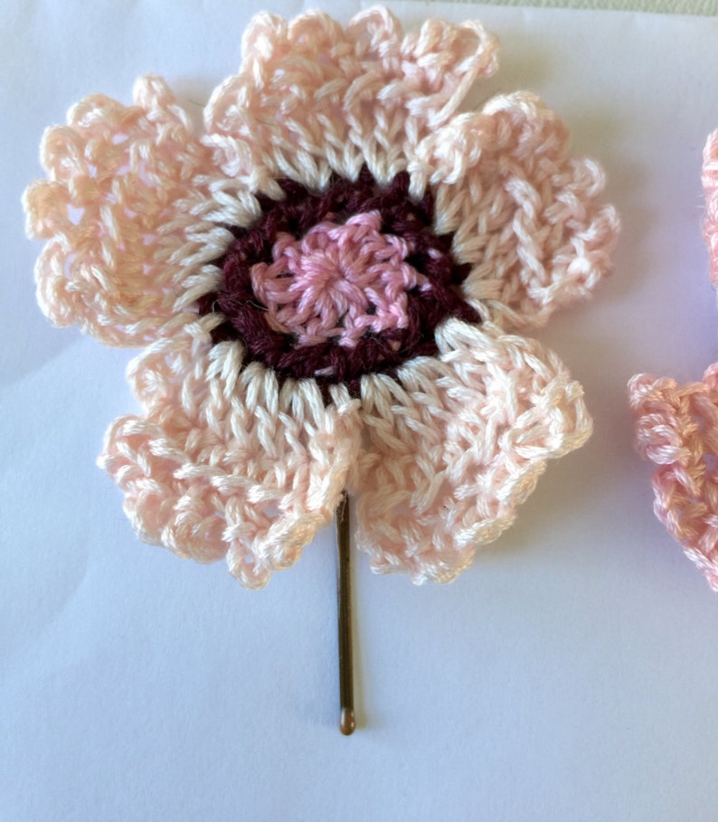 Old Fashion Pinks Crocheted Hair Pins Etsy