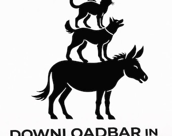 Bremer Stadtmusikanten SVG & PNG – Tier Icon Silhouette – Grimm Märchen Minimalistisch – Sofort Download