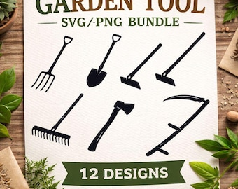 Farm Tool SVG Bundle | Garden Silhouette Clipart (Digital Download)