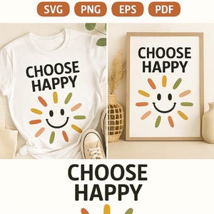 Choisissez le graphique Happy Smiley | SVG png EPS PDF Téléchargement numérique