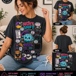 RPSGT Night Shift Starter Pack T-shirt couleurs confort, chemise Sleep Tech Lab Humour