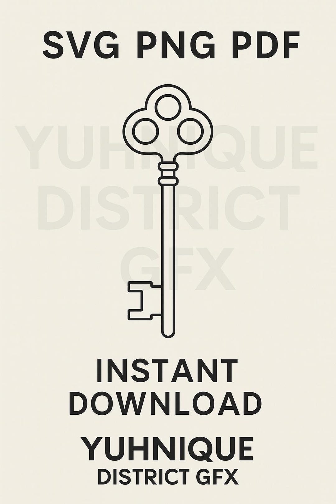 Vintage Skeleton Key Line Art: Minimalist Clipart (SVG, PNG, PDF) - Etsy