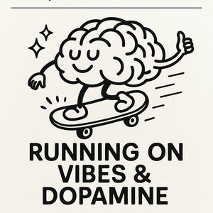 Lustige ADHD Gehirn Skateboard Grafik: Neurogedehnter Humor SVG PNG