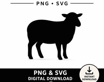 Sheep Silhouette PNG: Minimalist Farm Animal Clipart (Digital Download, PDF)