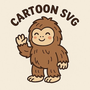 Cute Bigfoot SVG PNG PDF – Kawaii Sasquatch Cryptid Clipart for Cricut, Stickers, Kids Shirts & Sublimation