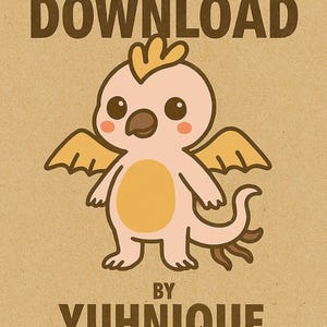 Kawaii Snallygaster Cryptid | Leuk drakenvogelwezen | PNG + SVG + pdf-download