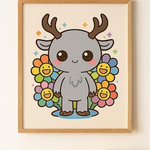 Cute Wendigo SVG PNG PDF – Kawaii Cryptid Clipart for Sublimation & Crafts, Forest Monster Cartoon