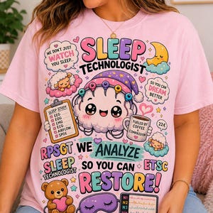 Sömnteknolog Grafisk T-shirt: Analysera sömn, återställ vila, stolt professionell T-shirt