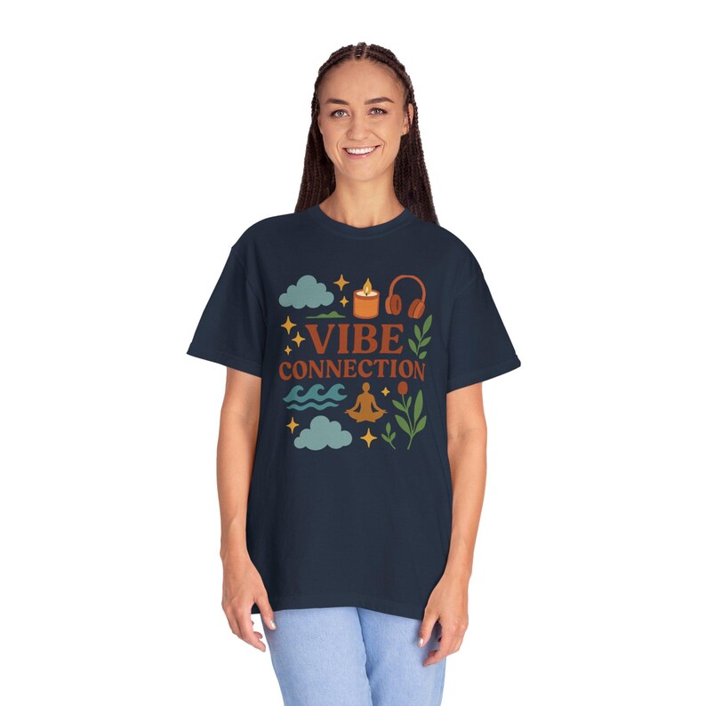Unisex Vibe Connection T-Shirt: Garment-Dyed US Cotton Tee image 6
