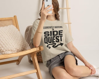 Gamer Shirt, Currently Avoiding Side Quest, Heavy Cotton Tee, Introvert Gift
