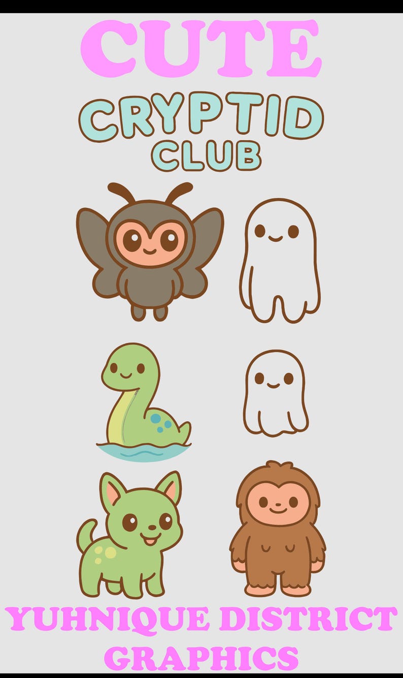 Cute Rake Cryptid Kawaii Cryptid Clipart Bundle | Monster PNG SVG - Etsy