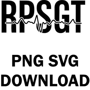May include: Black and white graphic with the letters "RPSGT" above the words "PNG SVG DOWNLOAD". A stylized waveform is integrated into the letters. The design is suitable for digital downloads.