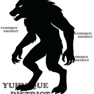 Beast of Bray Road SVG / Lupo mannaro criptico PNG / Clipart vettoriale di Wolf-Man / Grafica di mostro paranormale / Download digitale per Cricut