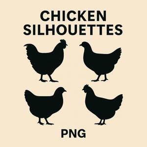 Chicken Silhouette PNG | Farm Animal Clipart | Hen Rooster SVG Download | Rustic Farmhouse Graphic for Sublimation & Cricut Design |