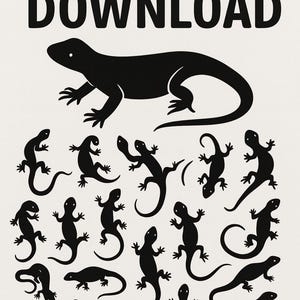 Lizard Silhouette SVG Bundle: Reptile Outline Cut Files for Cricut & Silhouette