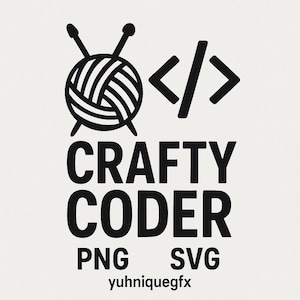 Crafty Coder PNG - Graphique de codage de tricot amusant pour les artisans et les programmeurs