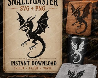 Snallygaster SVG PNG, Maryland Cryptid Silhouette, Flying Monster Cut File (Digital Download)