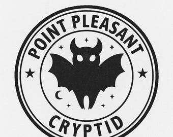 Paquete SVG PNG de Mothman / Logotipo de insignia de Cryptid retro vintage / Archivo de corte de silueta paranormal de Cricut
