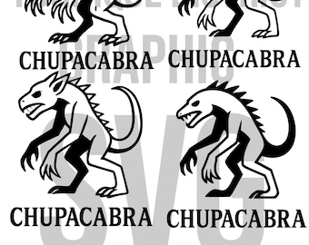 Chupacabra SVG Bundle (4 Variations) – Minimalist Cryptid Vector Pack | Digital Download